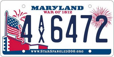 MD license plate 4AX6472