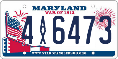 MD license plate 4AX6473