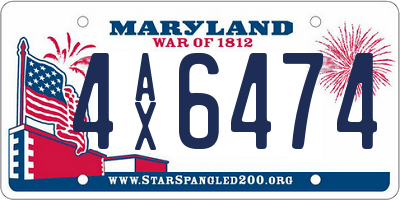 MD license plate 4AX6474
