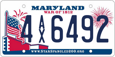 MD license plate 4AX6492