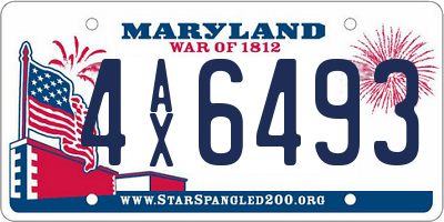 MD license plate 4AX6493