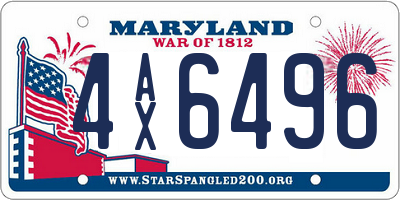 MD license plate 4AX6496
