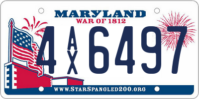 MD license plate 4AX6497