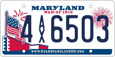 MD license plate 4AX6503