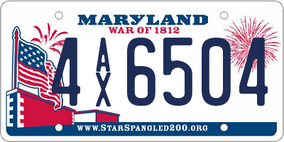 MD license plate 4AX6504