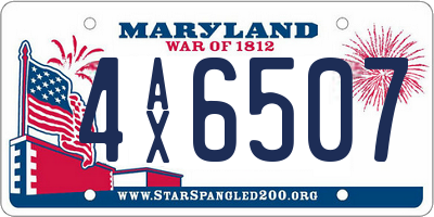 MD license plate 4AX6507