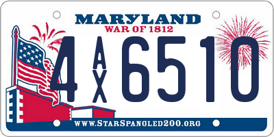 MD license plate 4AX6510