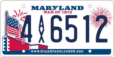 MD license plate 4AX6512