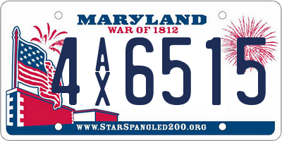 MD license plate 4AX6515