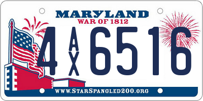 MD license plate 4AX6516
