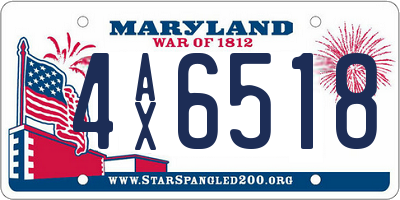 MD license plate 4AX6518