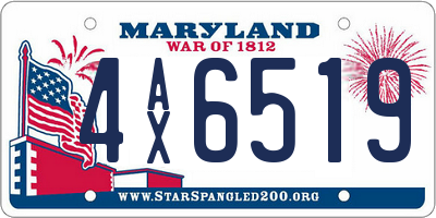 MD license plate 4AX6519