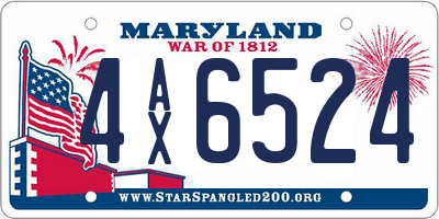MD license plate 4AX6524