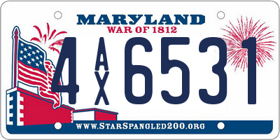MD license plate 4AX6531