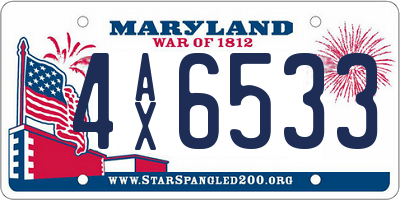 MD license plate 4AX6533