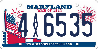 MD license plate 4AX6535