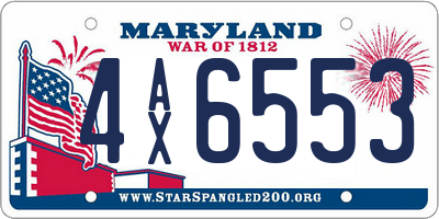 MD license plate 4AX6553