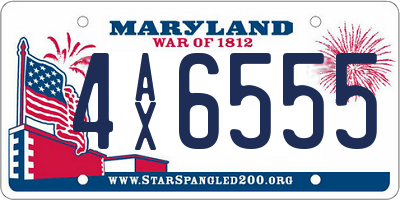 MD license plate 4AX6555