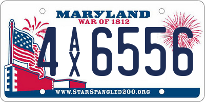 MD license plate 4AX6556
