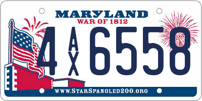 MD license plate 4AX6558