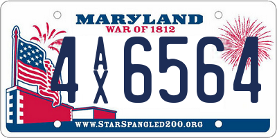 MD license plate 4AX6564