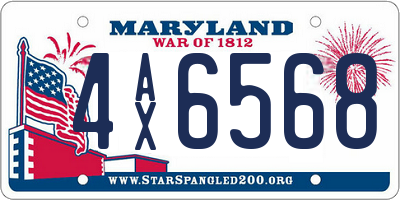 MD license plate 4AX6568