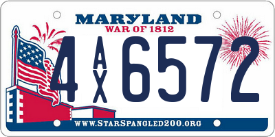 MD license plate 4AX6572