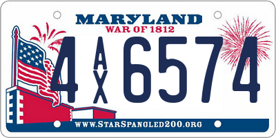 MD license plate 4AX6574