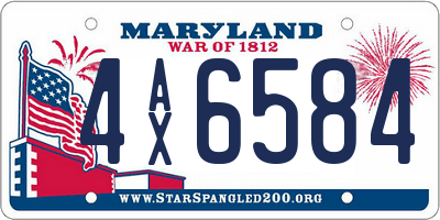 MD license plate 4AX6584