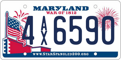 MD license plate 4AX6590