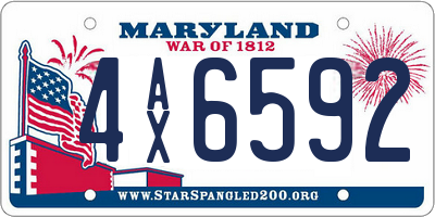 MD license plate 4AX6592