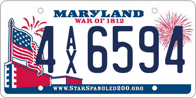 MD license plate 4AX6594