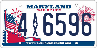 MD license plate 4AX6596