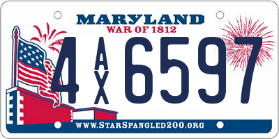 MD license plate 4AX6597