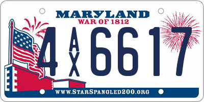 MD license plate 4AX6617