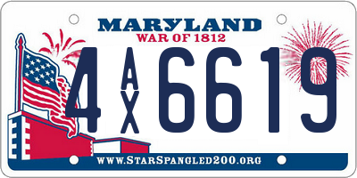 MD license plate 4AX6619