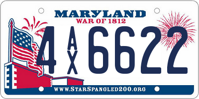 MD license plate 4AX6622