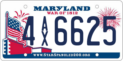 MD license plate 4AX6625