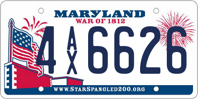 MD license plate 4AX6626