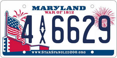 MD license plate 4AX6629