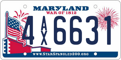 MD license plate 4AX6631