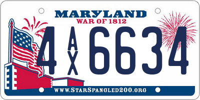 MD license plate 4AX6634