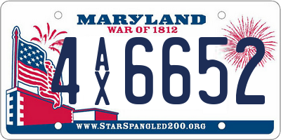 MD license plate 4AX6652