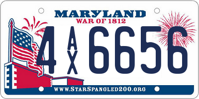 MD license plate 4AX6656