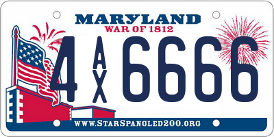 MD license plate 4AX6666