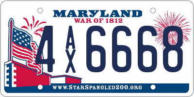 MD license plate 4AX6668