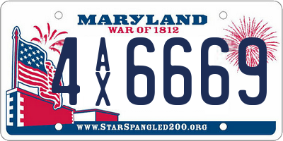 MD license plate 4AX6669