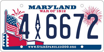 MD license plate 4AX6672