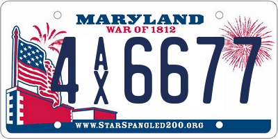 MD license plate 4AX6677