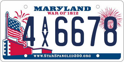 MD license plate 4AX6678